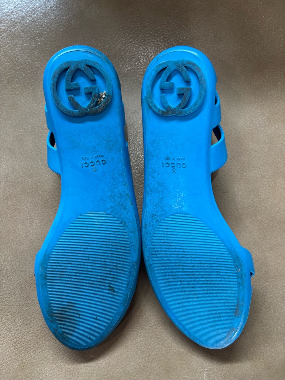 Gucci authentic Turquoise Jelly Flat Sandal for beach size 36 size 6 - Picture 5 of 10